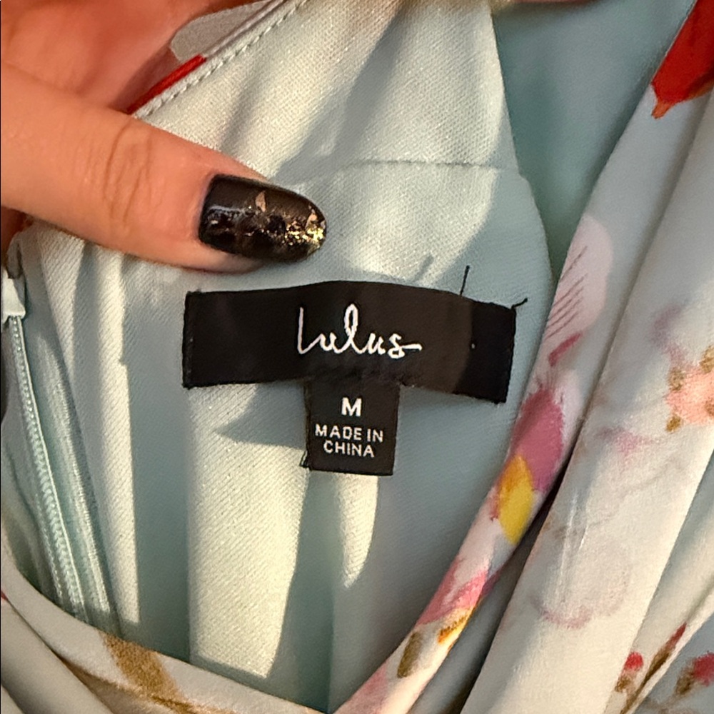 Lulu’s Still the One Sage Green Floral Print Satin Maxi Dress - Picture 8 of 8